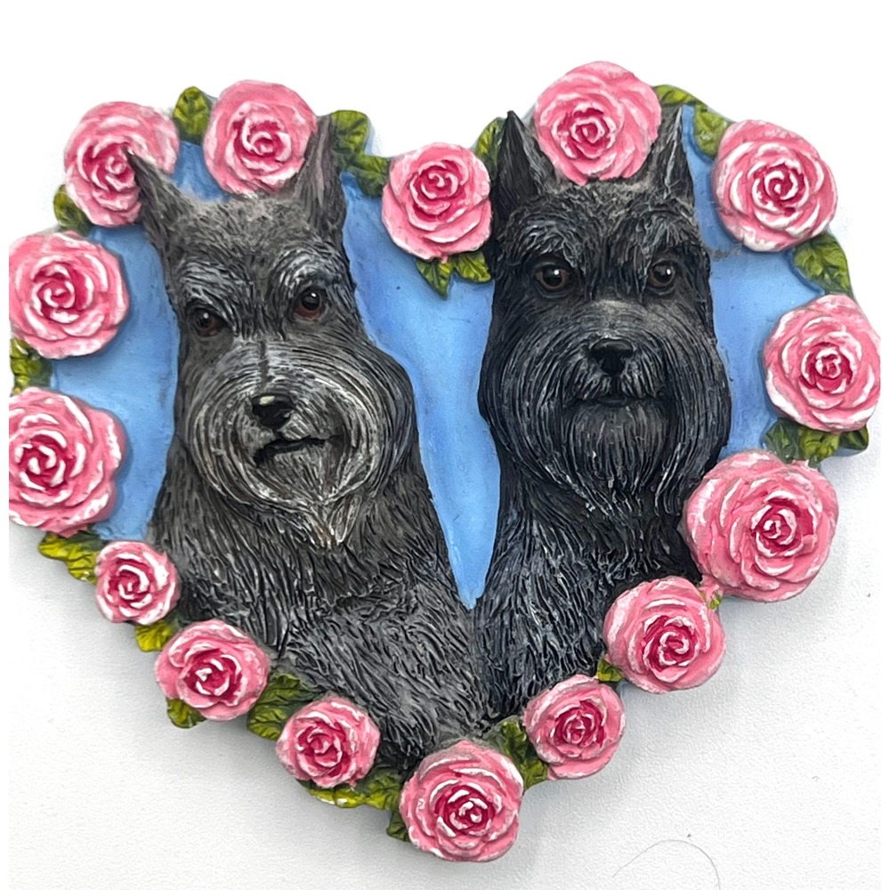 Willabee & Ward Schnauzer Dog Magnet Roses‎ Dog Pair
